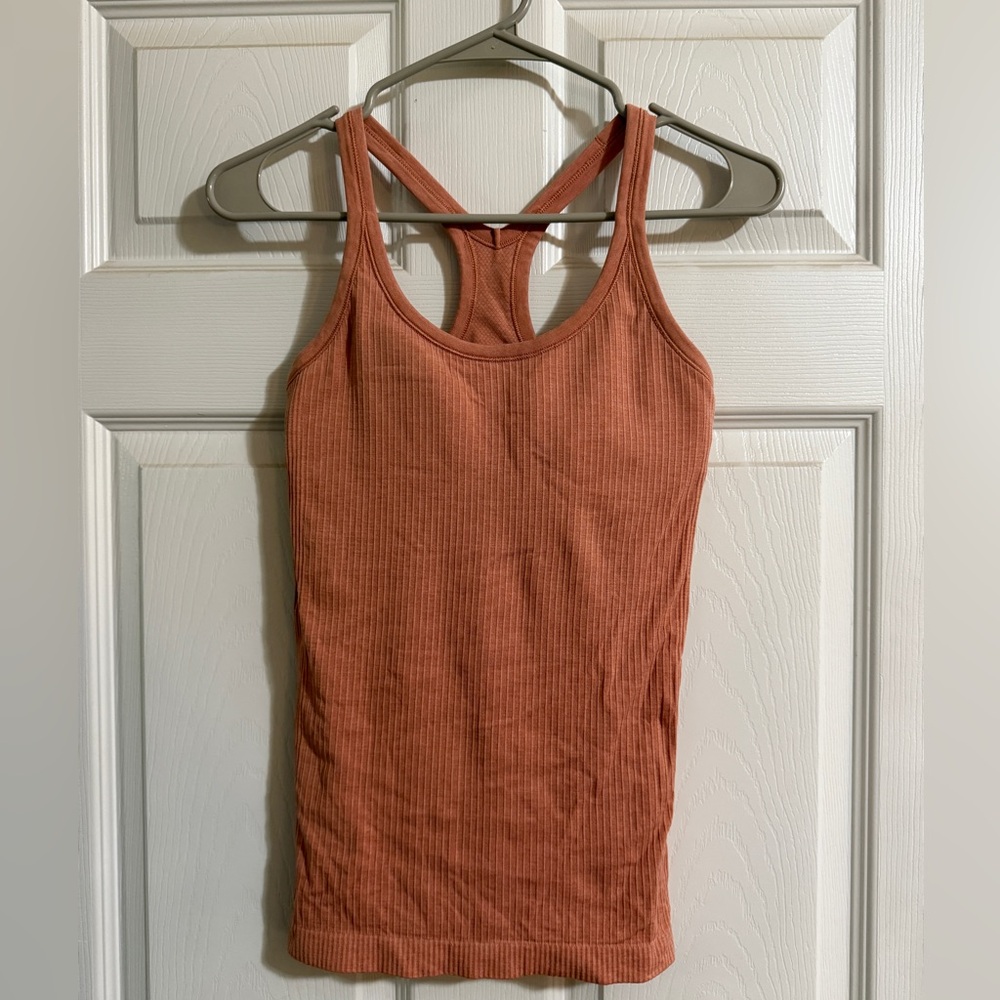 Lululemon Athletica Pink Ribbed Fitted Tank Top
